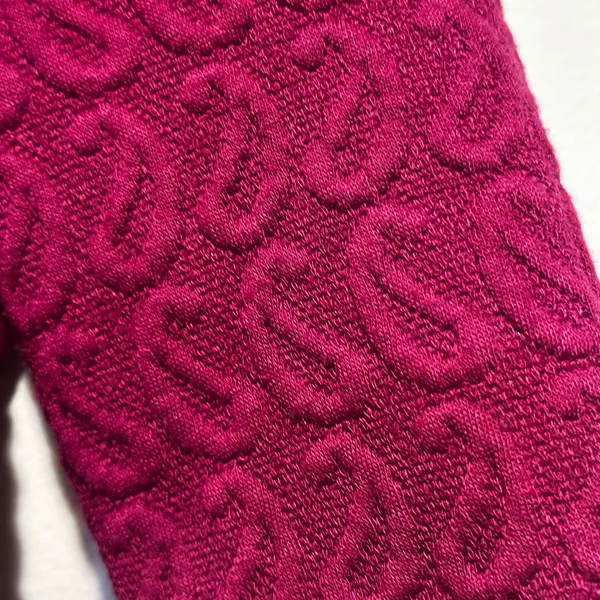 Deletta for Anthropologie‎ magenta textured 3/4 sleeve sweater size s - Image 5
