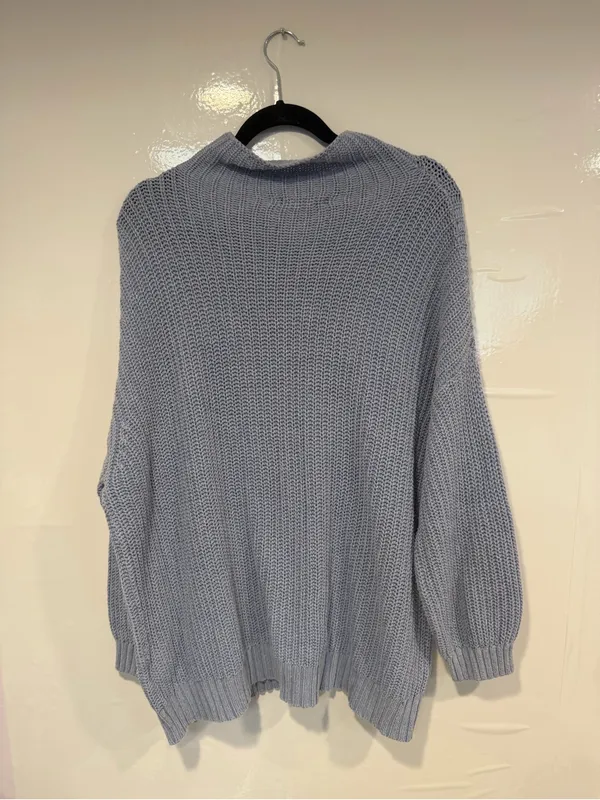 Soft Knit Light Blue American Eagle‎ rolled mock neck Sweater - Image 3