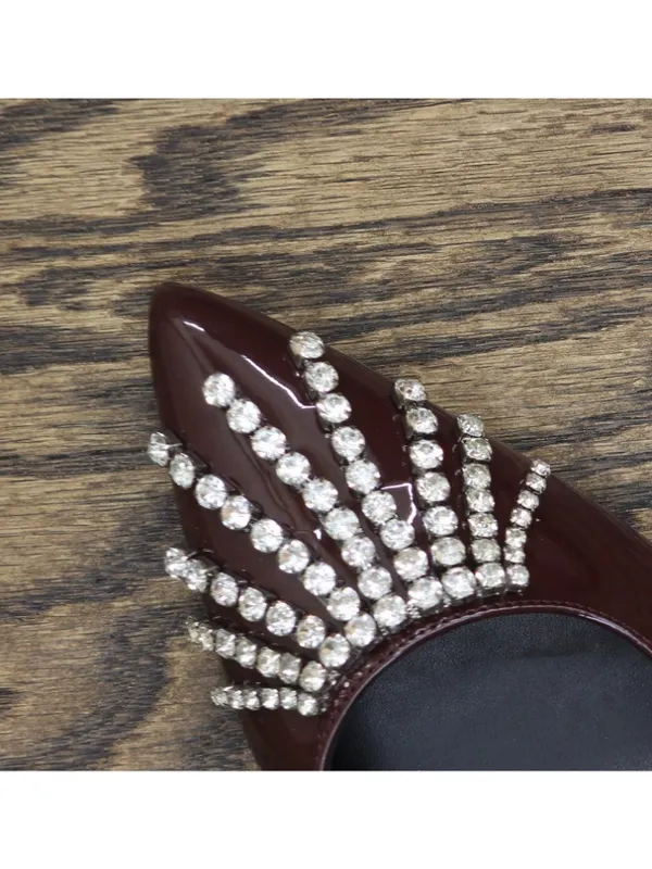 NWT A New Day Serafina Rhinestone Strap Heels 94661786 Burgundy Red 9M - Image 9