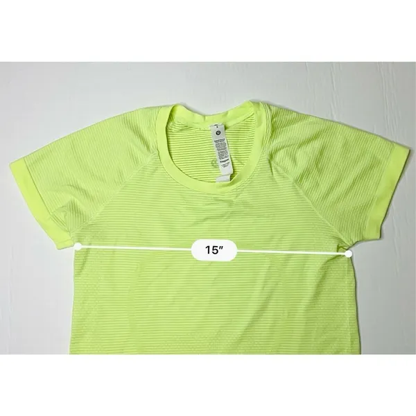 Lululemon‎ W3FEHS Swiftly Tech SS Top 2.0 Race Length Neon Green Activewear XS - Image 8