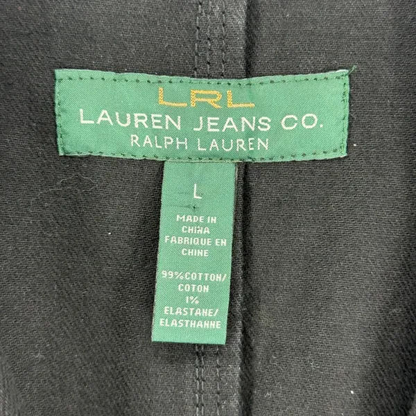 Lauren Ralph Lauren Black Cotton Velvet Trim Riding Blazer Jacket Large L‎ RL - Image 7
