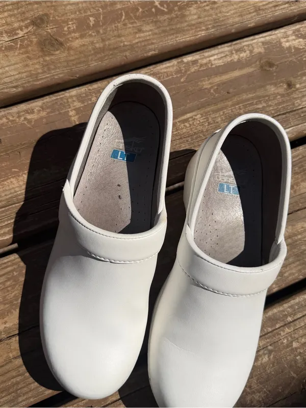 Dansko LT White Leather Clogs Slip On Nursing Shoes EU 40 US 9.5-10 - Image 7