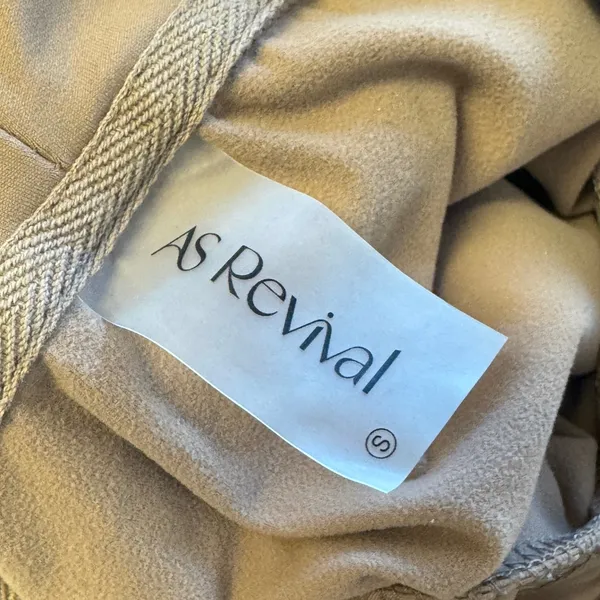 AS Revival Tan Brown Cropped Hoodie Sweatshirt Thumbholes Small Athleisure - Image 6