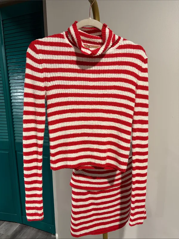 Free People NWOT Free-est Super Stripe Sweater Set, size small - Image 5