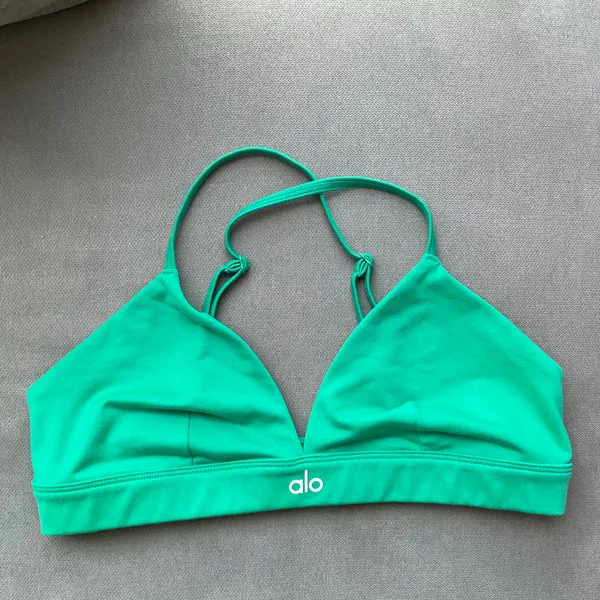 Alo Yoga Splendor Bra Spruce Green/White M - Image 2