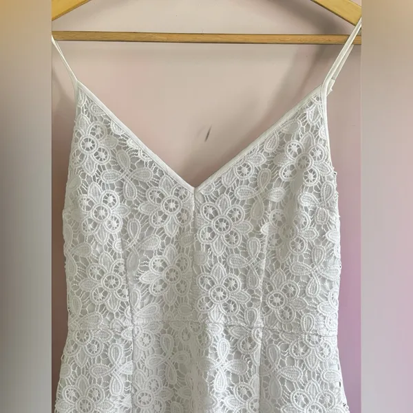 Abercrombie & Fitch A Line Lace-Trim Mini white Dress - Image 3