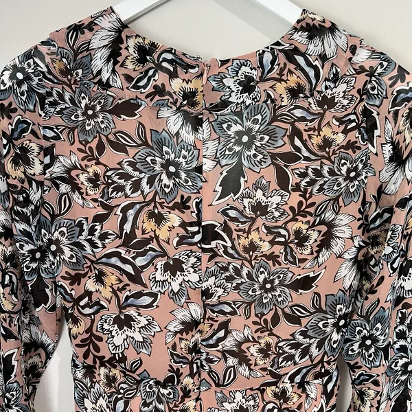 For Love & Lemons Gracie Floral Dress Women's‎ Small Long Sleeve Ruffle V-Neck - Image 7
