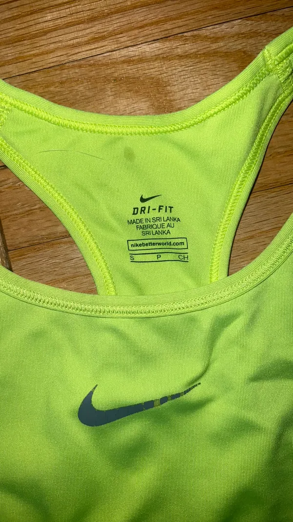 Nike Neon Yellow Sports Bra Dri-Fit - Image 3