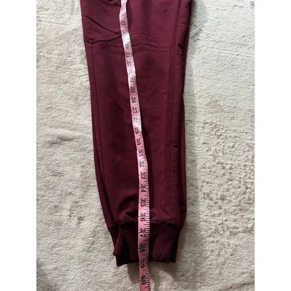 FIGS Catarina Jogger Scrub Pants‎ Zipper Pockets Burgundy Medical Size L - Image 9