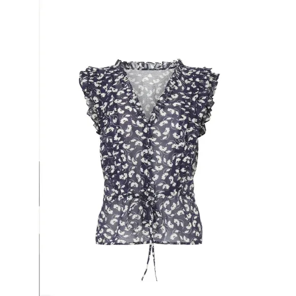 Polo Ralph Lauren Blue Floral Blouse Size 8 - Image 4