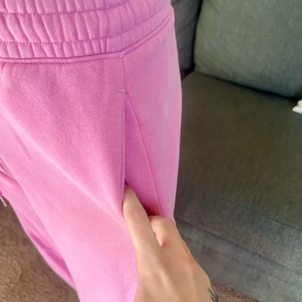 Abercrombie Pink High Rise Sunday Barrel Sweatpants - Image 3