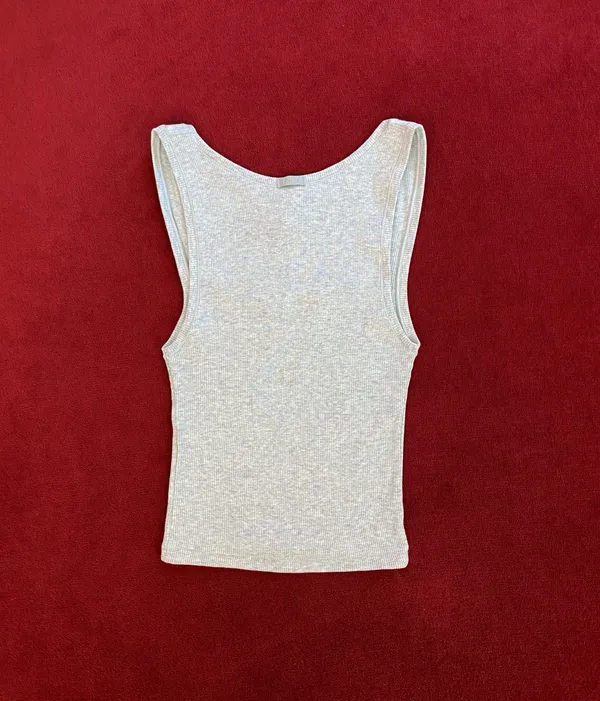 SKIMS cotton rib tank in light heather grey size XS - Image 5