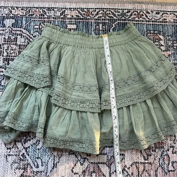 American Eagle Green Ruffle Tiered Boho Skort Size XS - Image 4
