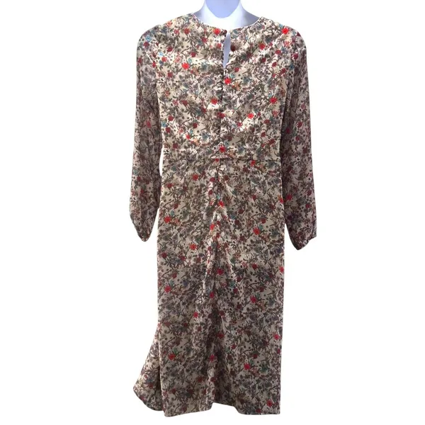 Floral‎ Wildflowers Ditsy Midi Dress Cream XL - Image 3