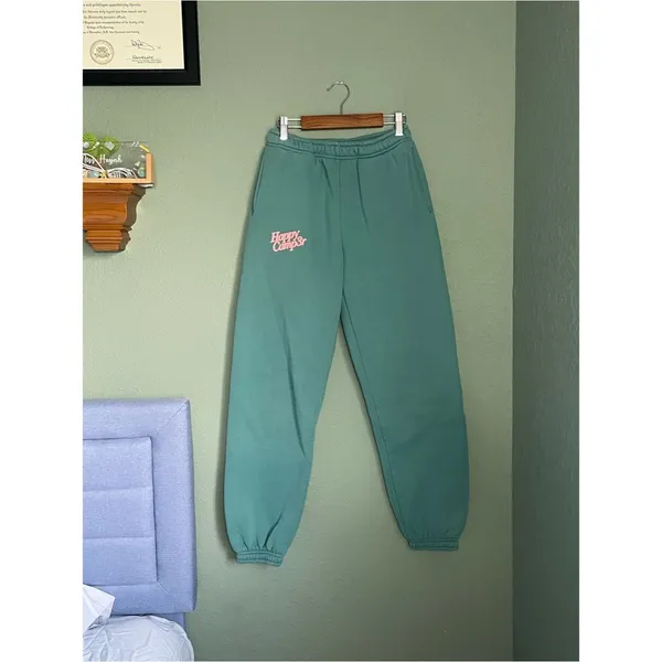 Happy Camp3r Puff Series Joggers Size XS Teal Organic Cotton - Image 2