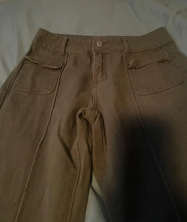 SheIn Women Size Small Tall Olive Green Jeans - Image 2