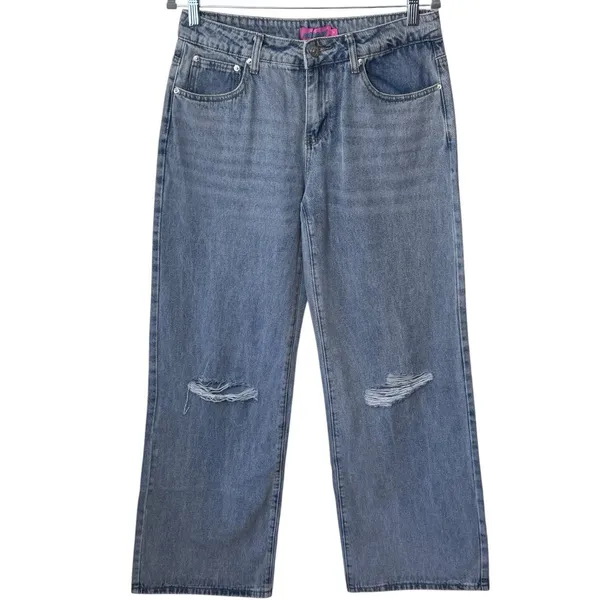 NEW‎ Edikted Wide Leg Light Blue Jeans Capsule Grunge Skater Comfort M - Image 2