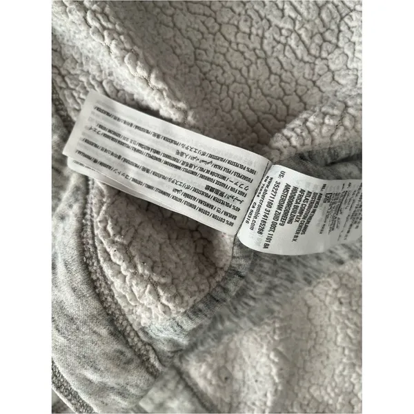 Hollister Gray Sherpa Lined Coat Womens Medium Funnel Neck Button Front Jacket - Image 11