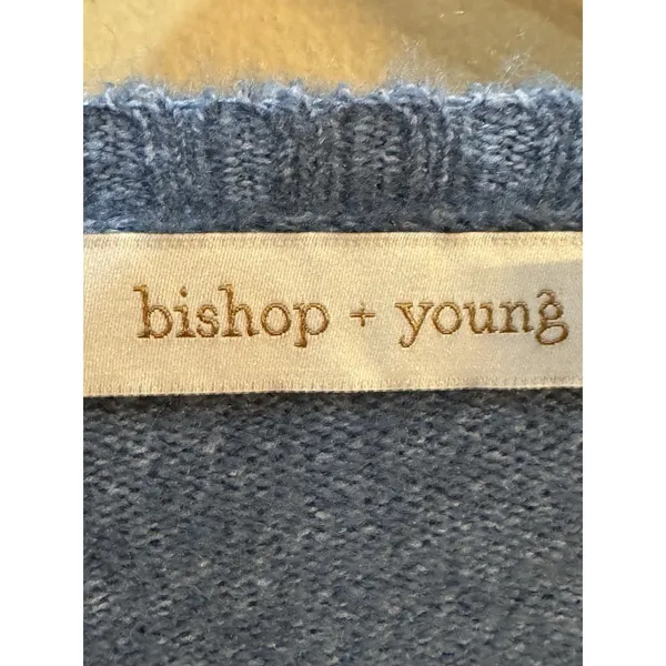 Bishop‎ And Young Blue V Neck Puff Sleeve Sweater Size Small Pullover - Image 5