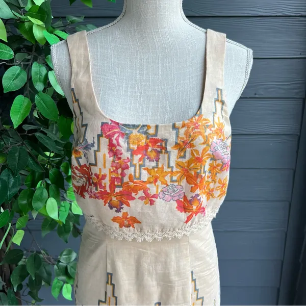 Chloé Free People Bing Bang Multicolor Floral Aztec Metallic Sleeveless Mini Dress - Image 2