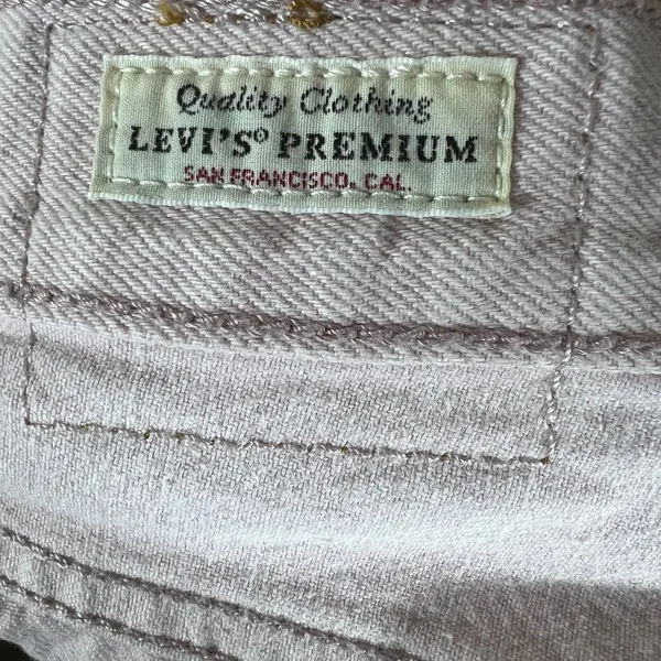 Levis Premium Deconstructed Denim Mini Skirt Pale Pink High Rise Size 26 - Image 5