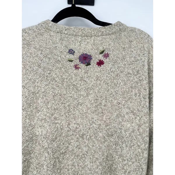 Vtg Northern Treasures Wool‎ Blend Granny Sweater Cardigan M Cottagecore Floral - Image 6