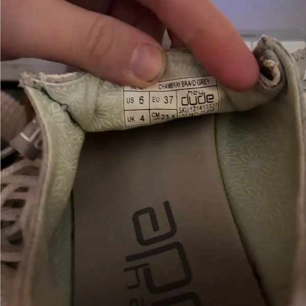 Hey Dude Wendy Slub Canvas Chambray Light Grey Women’s Size 6 - Image 2