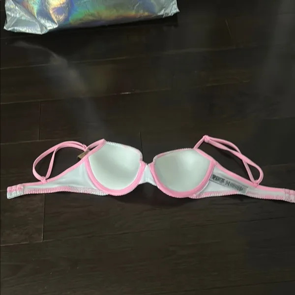 Pink and White Bikini top Size XS - Image 3