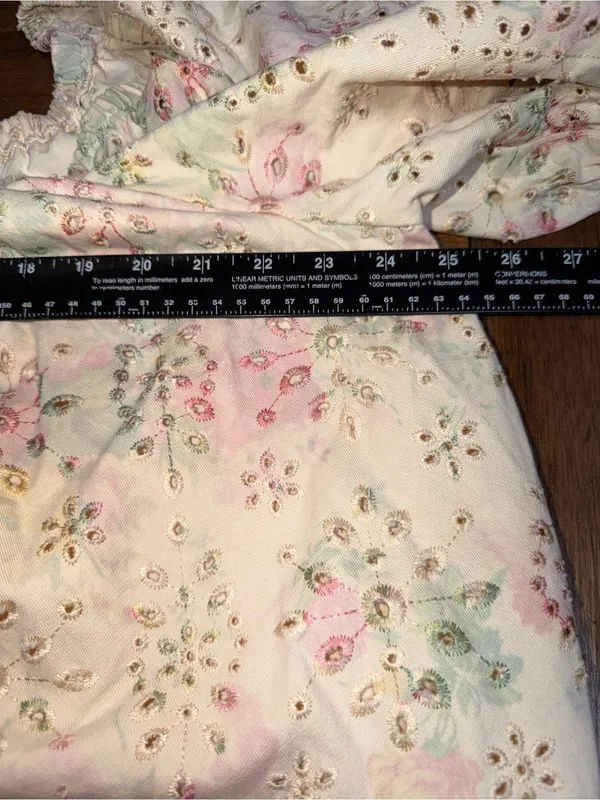 Impressions‎ Floral Print Eyelet Babydoll Dress - Image 4