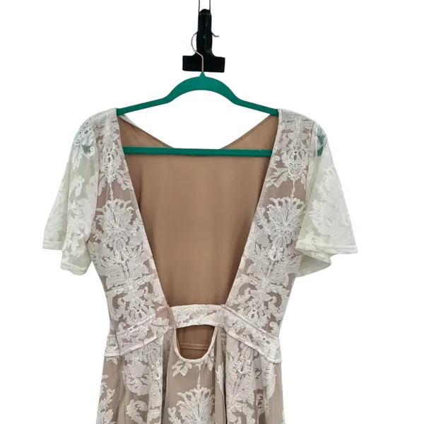 For Love & Lemons San Marcos Mini Dress Lace Ivory White Size‎ Medium - Image 9