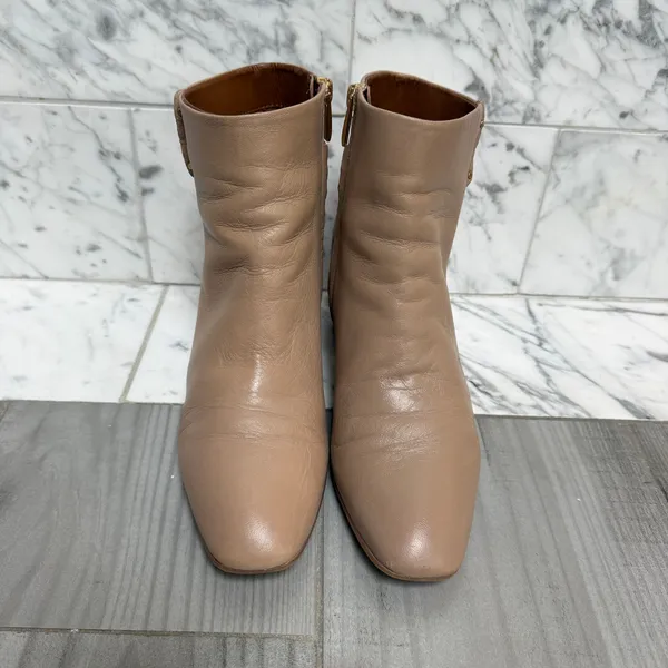 Franco Sarto Tenton Taupe Neutral Bootie Block Square Toe Boot 9 - Image 3
