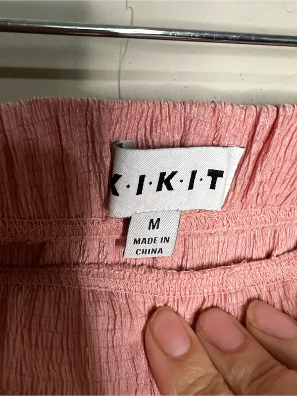 Kikit Pink Seersucker Pajama Lounge Sleep‎ Shorts Drawstring Piped Trim - Image 4