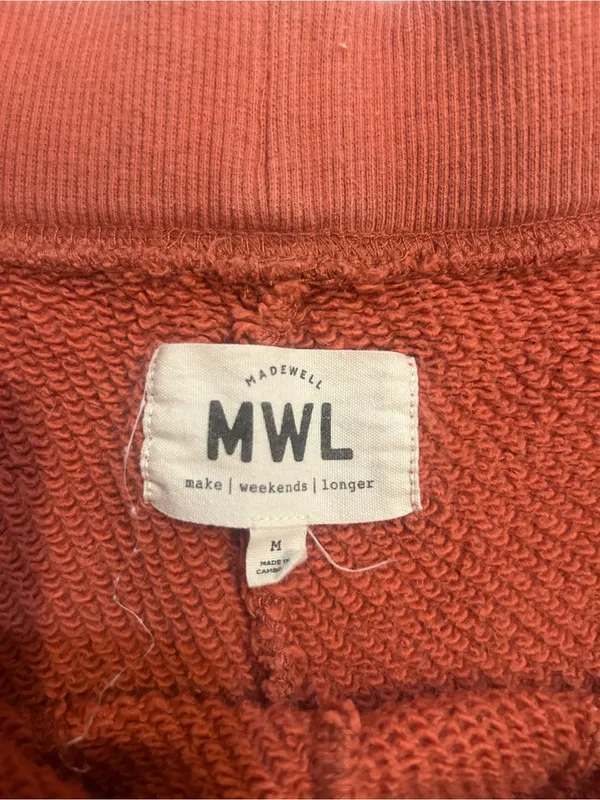 Madewell MWL Curved-Hem Sweatshorts | Coral - Image 4