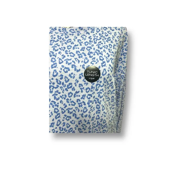 J. Crew M Blue Leopard Print Tunic Cotton‎ Long Sleeve Casual Animal Top NWT - Image 7