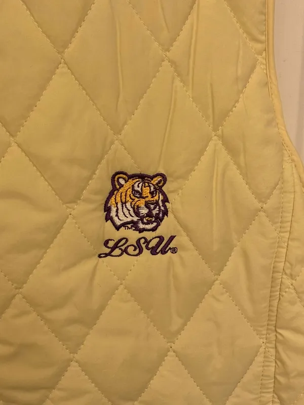 Crable LSU Tigers NWT Women’s Yellow Puffer Vest Jacket - Image 3