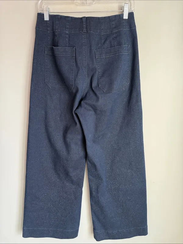 Anthropologie Maeve The Colette Sparkle Crop Wide-Leg Jeans 28 - Image 3