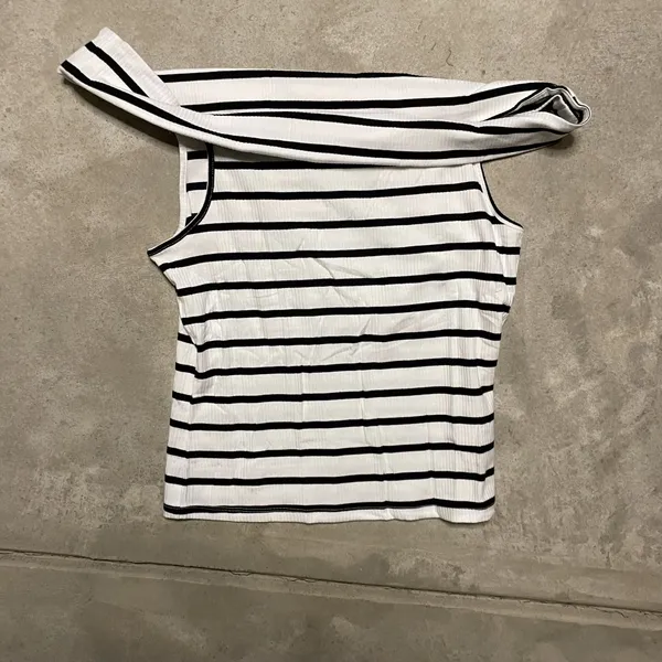 NWT Old Navy Womens Striped Off Shoulder Ribbed Top‎ XL - Image 3
