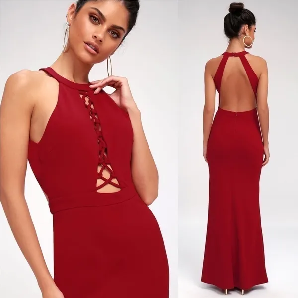 Lulu’s Halter Maxi‎ Dress - Image 3
