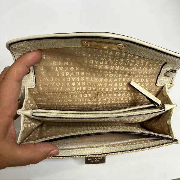 Kate Spade Wesley place‎ woven & leather envelope clutch - Image 7