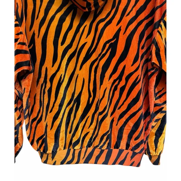 Aviator Nation Classic Velvet Relaxed Zip Hoodie‎ Tiger Print Size Large - Image 6