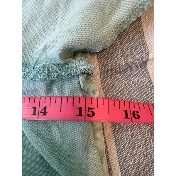 LA Hearts Sage Green Ruffle V-Neck Bodysuit Size M Spaghetti Strap Festival Boho - Image 8