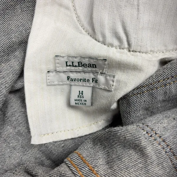 L.L.Bean Jeans Womens 14 Blue Medium Wash Favorite Fit Straight Stretch Denim - Image 3