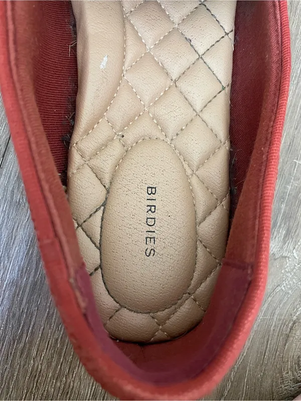 Birdies The Starling Raffia Loafer Flats Size 7.5 Red Rust Orange Slip On Shoes - Image 7