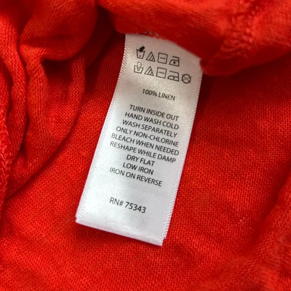 Tahari Bright Red Short Sleeve Top 100%Linen - Image 3