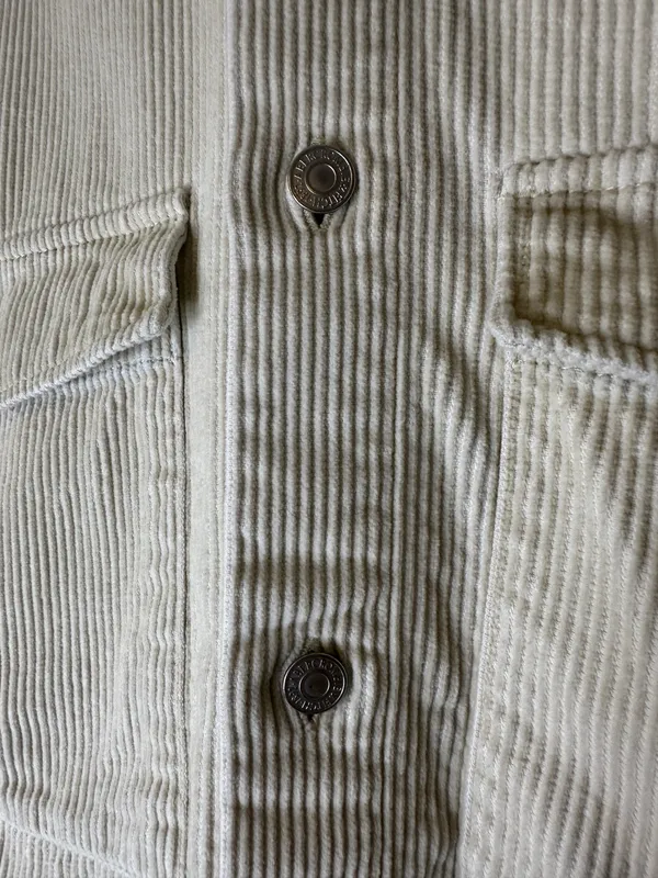 Abercrombie & Fitch Cream Corduroy Shirt Jacket | Men’s Size S - Image 3
