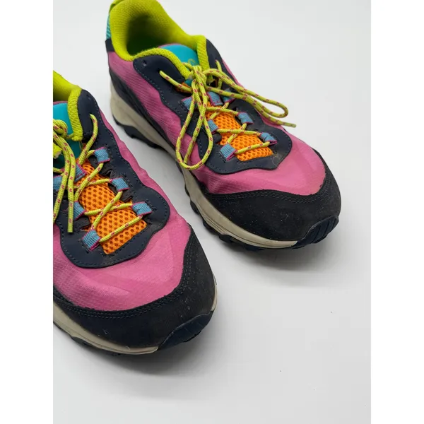 Merrell Waterproof Hiking Shoes Women 6 Pink Navy Neon Trail Sneakers - Image 3