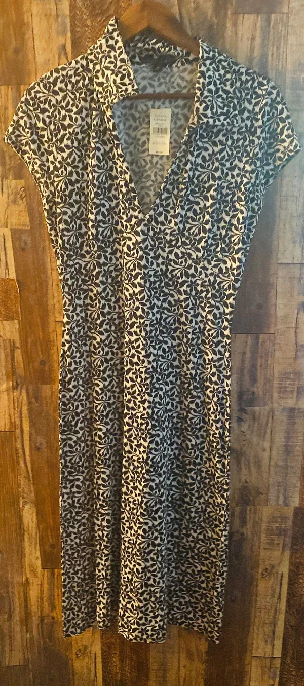 Banana Republic NWT Women's Black Flowery Size Medium Knee Length - Image 6