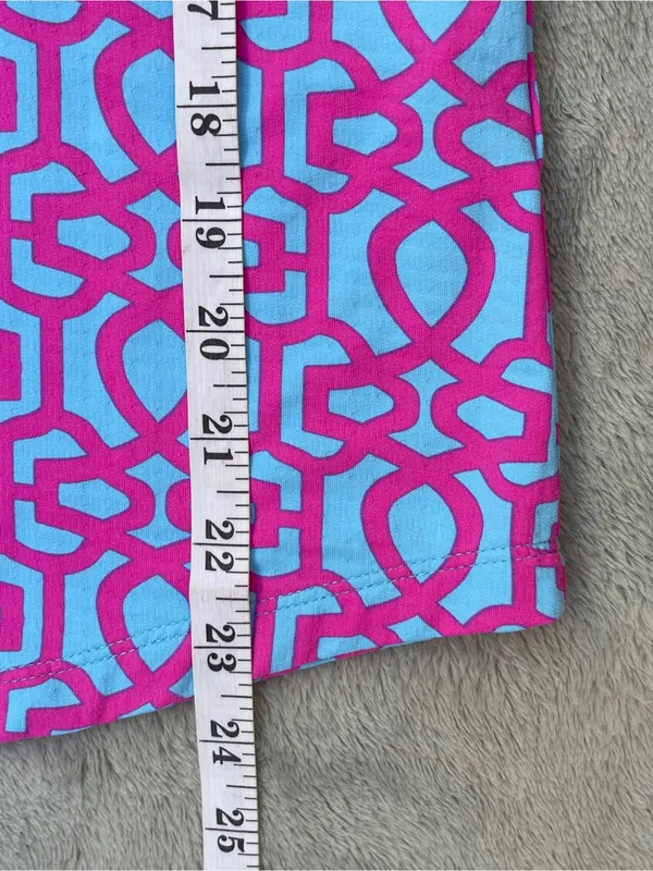 IBKÜL Pink Blue Carolyn Geometric UPF 50+ Sun shirt quarter zip polo golf M - Image 5