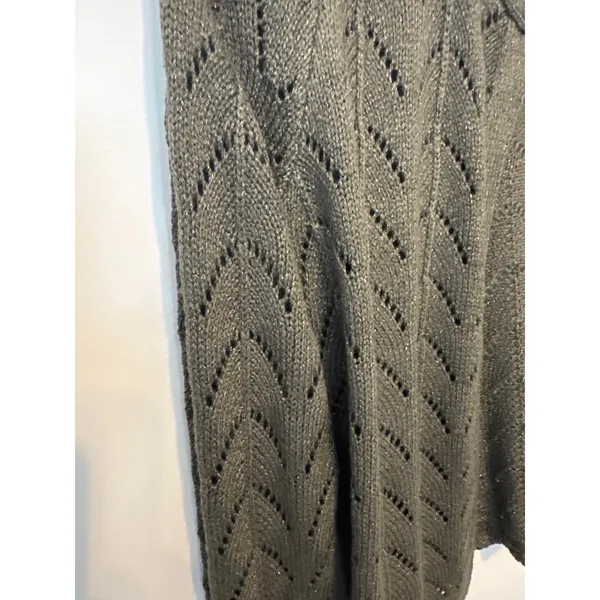 Ann Taylor Green Gold Metallic Cable Knit Sweater Small Shimmer Jacket Size S - Image 4