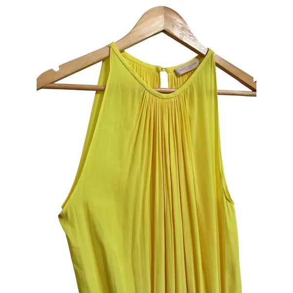 Ramy Brook Paris Blouson Yellow mini Dress Sleeveless Smocked size Medium $345‎ - Image 3